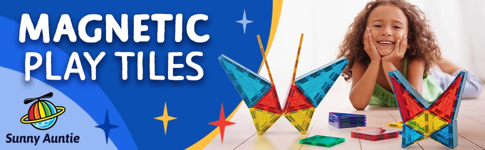 Colorful Magnetic Tiles Building Set with Figures 138