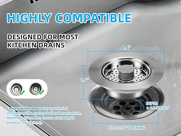3 in one kitchen sink drain strainer