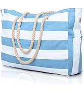 Beach Bags for Women, Large Waterproof Beach Tote Bag with Zipper Beach Bags Waterproof Sandproof...