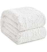 KAWAHOME Faux Fur Blanket King Size Winter Ultra Luxury Soft Cozy Warm Fluffy Plush Faux Rabbit F...