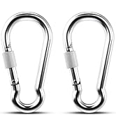 KINLINK 2 Pack Screw Locking Carabiner - 4.00 inch Heavy Duty Carabiner Clips, 304 Stainless Stee...