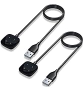 Maledan Compatible with Fitbit Sense & Versa 3 Charger Replacement USB Charging Cable Dock Stand ...