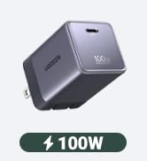 UGREEN 100W Ultra Mini GaN Charger with Cable New
