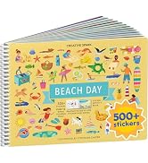 Beach Day 500+ Kids Sticker Book by Cupkin Fun Toddler Travel Activity Coloring and Sticker Book,...