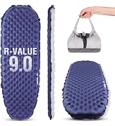 TOBTOS Camping Sleeping Pad with 9.0 R-Value, 4" Thick Inflatable Camping Mattress for All Season...