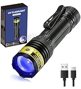 DARKDAWN UV Flashlight 365nm Black Light,Mini & Powerful USB- C Flashlights LED Rechargeable Wood...