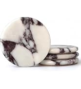 Marmor Coasters Natural Travertine Marble Coasters Set of 4 for Drinks Absorbent Stone with Holde...