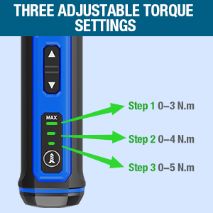 Three Adjustable Torque Settings