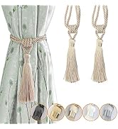 Fenghuangwu Curtain Tiebacks Tassel Tie-Backs, Rope Curtain tie Backs Handmade Curtain Holdbacks ...