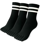 ss soxsense Toe Socks Crew Men and Women Athletic Running Premium Cotton Five Finger Socks Barefo...