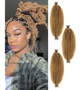 3 Packs Springy Afro Twist Hair with Crochet Hook, 16 Inch Pre-Separated Marley Crochet Braiding ...