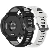 Bolesi 2 Pack Silicone Sport Watch Bands Compatible with Garmin Vivoactive 5/6/3/3 Music/Forerunn...