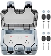 ZUYIYI Outdoor Power Outlet, Waterproof Weatherproof IP66 US Electrical Outlet Box, 15A 110-250V ...