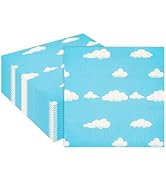 40PCS Blue Sky Clouds Napkins - Folded 6.5 x 6.5 Inches Luncheon Napkins Disposable Paper Napkins...