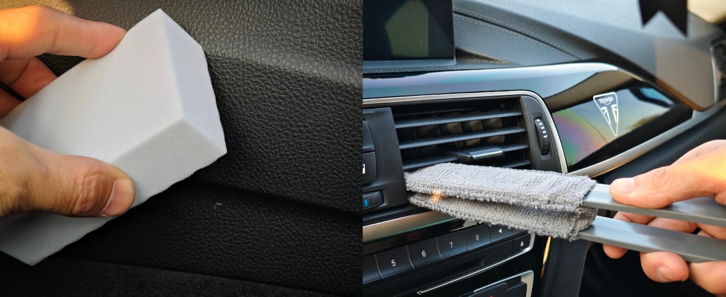 Car Dashboard Fresh Cleaning and Air Vent Cleaning