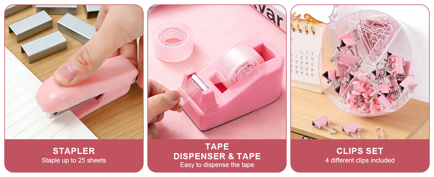 Pink Desk Accessories