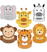 48PCS Jungle Animal Party Supplies Jungle Safari Zoo Theme Animal Paper Plates Safari Animal Shap...