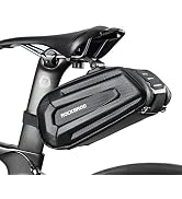 ROCKBROS Bike Saddle Bag Bicycle Saddle Bag Under Seat 3D Hard Shell Bike Seat Bag with Silver Re...