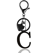 ANHBKAR Metal Heart Alphabet Keychain for Women, Girls - Cute Initial Letter Accessories for Purs...