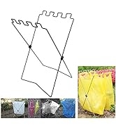 Jiawu Trash Bag Holder, Portable Iron Wire Trash Rack, Holds 13 Gallon Bags, Plastic Bag Frame Sh...