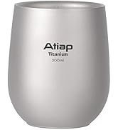 ATiAP Camping Mug Pot Cup, Titanium Water Tea Coffee Cup, Double Wall and Carry Bag Design, Suita...