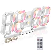 Deeyaple Led Digital Alarm Clock 3D Small Wall Clock Snooze Dimmable Time Memory 12/24 Date Tempe...