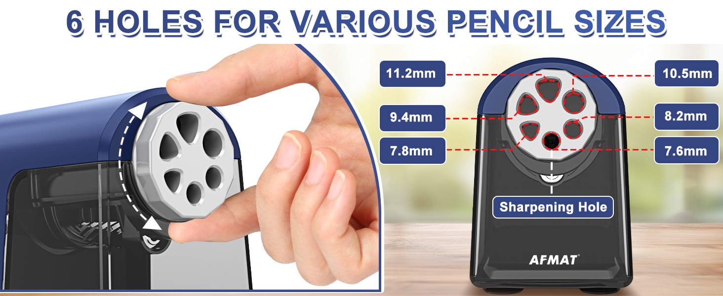 6 Holes Electric Pencil Sharpener Heavy Duty