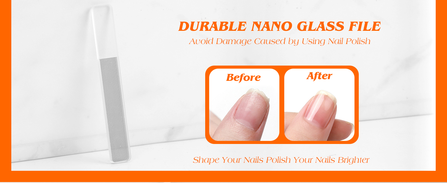 DURABLE NANO GLASS FILE Avoid Damage Caused by Using Nail Polish