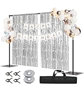 Qoolfoto 8.5x10ft Backdrop Stand, Adjustable Photography Background Frame with Heavy Duty Metal F...