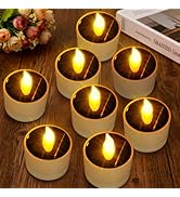VOOKRY 8 Pcs Solar Candles Outdoor Waterproof - Solar Tea Lights Rechargeable Flickering Flameles...