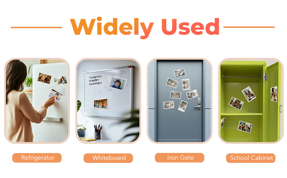 these magnetic picture frames can be used on home fridge,office whiteboard,school lockers or cabinet