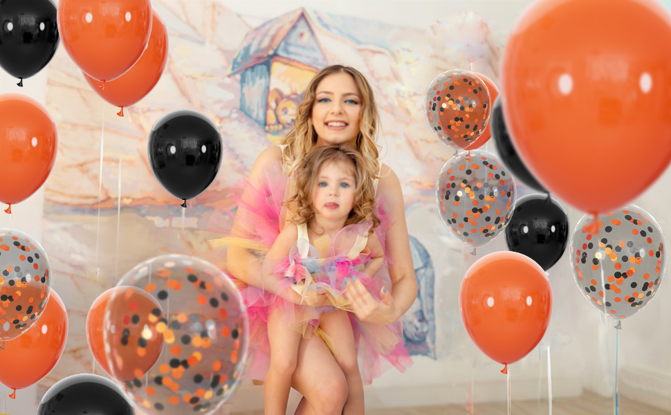 halloween birthday party decorations orange 12 inch balloons orange confetti balloons