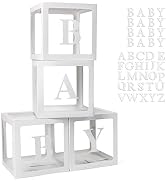 Voircoloria Baby Boxes with 42pcs Letters for Baby Shower Transparent Balloon Boxes Clear Balloon...