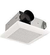 East Grove Home Builder Essentials Square Bathroom Exhaust Fan with White Grille 50CFM AC Efficie...