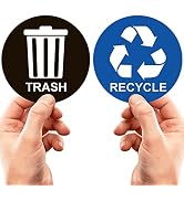 ASSURED SIGNS Recycle Sticker for Trash Bins - Perfect Recycling Stickers for Trash Can - 2 Pack ...
