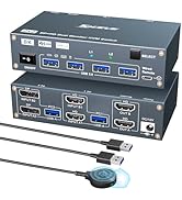 8K KVM Switch 2 Monitors 2 Computers 4K@144Hz HDMI Displayport Dual Monitor KVM Switch 2 Port for...
