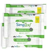 Simpleaf Flushable Wet Wipes Aloe Vera | Plastic Free, Paraben & Alcohol Free | Hypoallergenic & ...