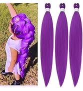 Purple Braiding Hair Pre stretched Yaki Ez Braid Braiding Hair Knotless Purple Braids 30inch