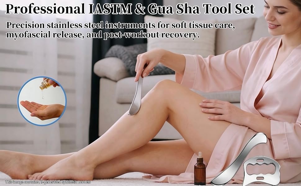 Stainless Steel Gua Sha for Physical Therapy & Deep Tissue Massage, Body Gua Sha Tools