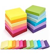 1.5 x 2 in Mini Sticky Notes,1200 Sheets Small Sticky Pads Clean Removal, 12 Pads Bright Multi Co...