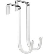 Mars-Rock Over The Door Metal Hooks with Plastic Coating 5.5" Fit 0.5" to 1 3/8" Door 2 Pcs Heavy...