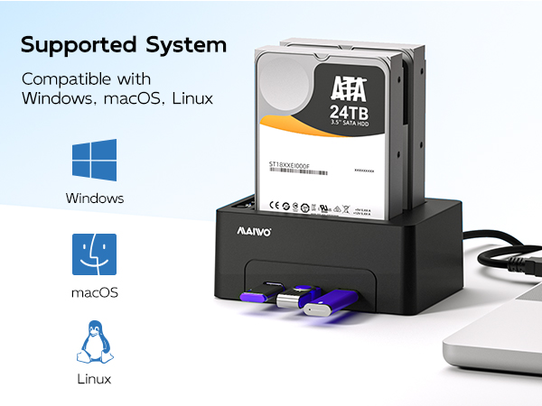 USB 3.0 USB C to SATA External Hard Drive Docking Station 2.5 3.5 Inch HDD SSD Cloner Duplicator