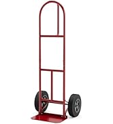 Goplus Hand Truck, P-Handle Hand Truck Dolly with Vertical Loop Handle, 10” Wheels, 15” x 9” Fold...