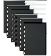 GINMLYDA 6Pack Small Spiral Notebook A5, 8.25x5.5” 120 Lined Pages Wide Ruled Spiral Journal Bulk...