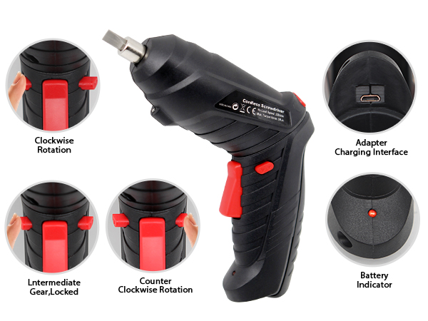 Cordless Screwdriver Rechargeable Electric Screwdriver Rechargeable Screw Gun Power Screwdriver