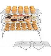 Herogo 15" x 10" Cooling Rack, 4-Tier Stainless Steel Baking Rack for Cookies, Cupcakes, and Past...