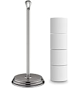 KASUNTO Toilet Paper Holder with Rustproof, Metal Free Standing Toilet Paper Stand Storage for Ba...