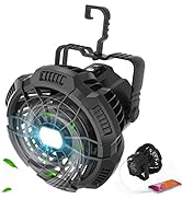 Camping Fan for Tents with Lantern, Portable Tent Fan Desk Fan Power Bank with Remote Control, 30...