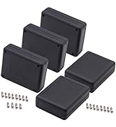 Zulkit 5 Packs Project Boxes ABS Plastic Electrical Project Case Power Junction Box Black 3.54 x ...