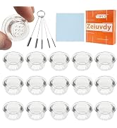 Zeiuvdy 15 Pcs 17mm Bowl with Glass Screen, 9 Honeycomb Holes Clear Glass Filters, Includes Stora...